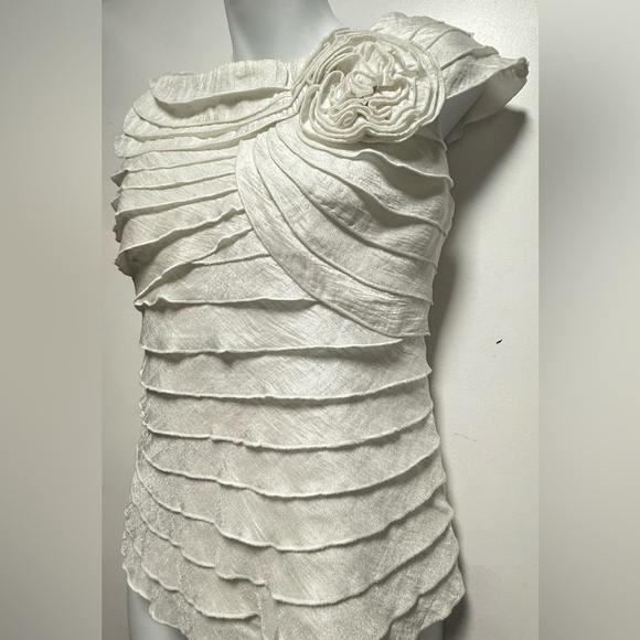 Adrianna Papell Cream Textured Blouse - Picture 2 of 7